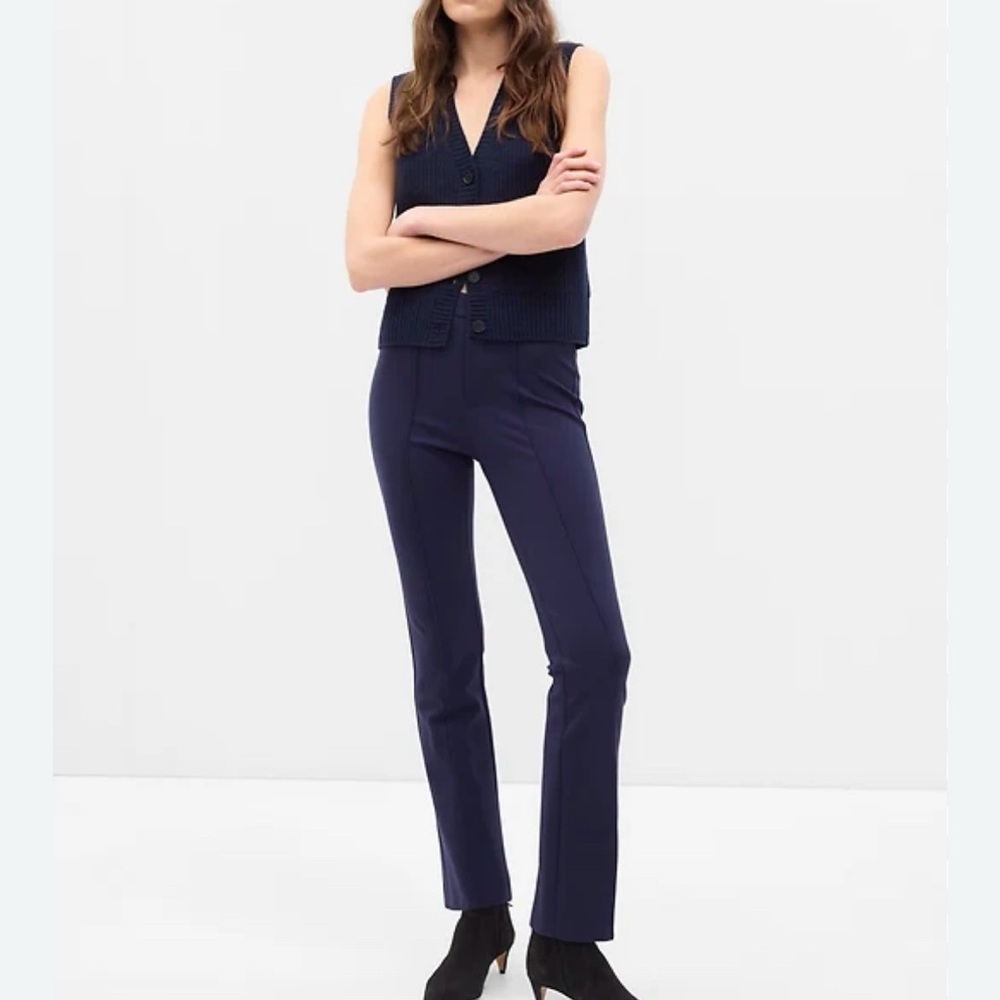 GAP Ponte Crop Kick Navy Blue Ankle Pants Size 10‎
